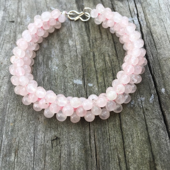 HP🎉 Rose Quartz gemstone Handmade Bracelet - Picture 2 of 7